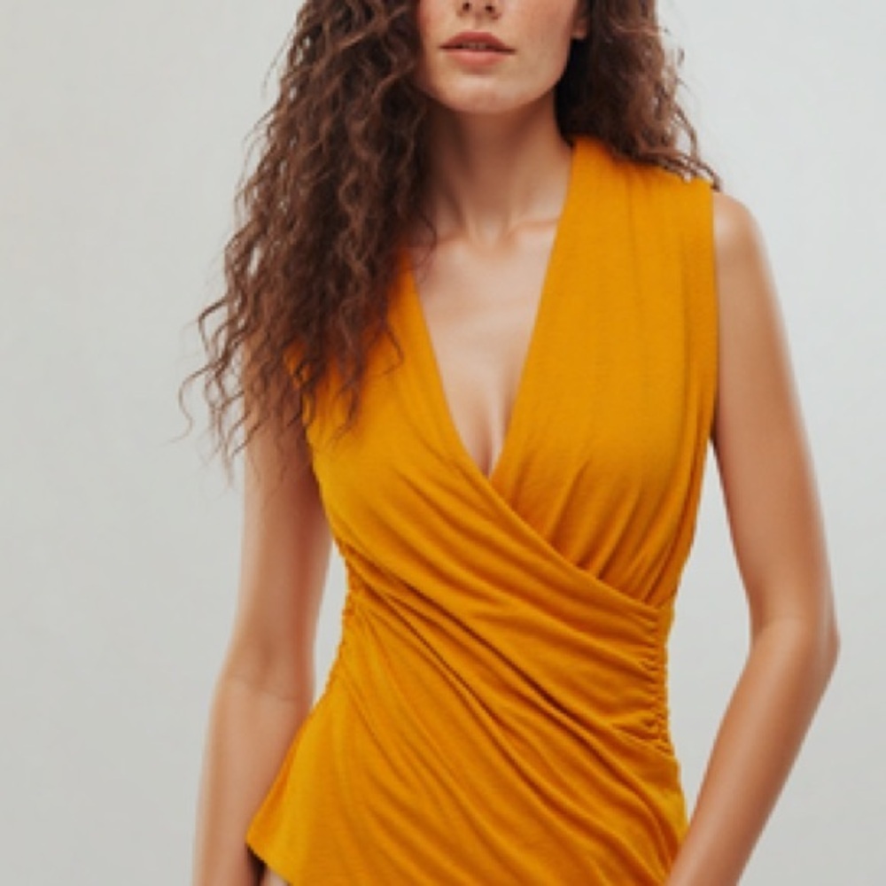 Women's Mustard Sleeveless Top - Picture 2 of 7